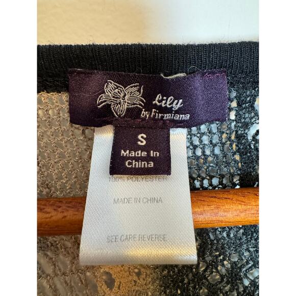 Vintage Y2K Lily by Firmiana Blue And Black Open Weave Sleeveless Overtop Small - Picture 7 of 8